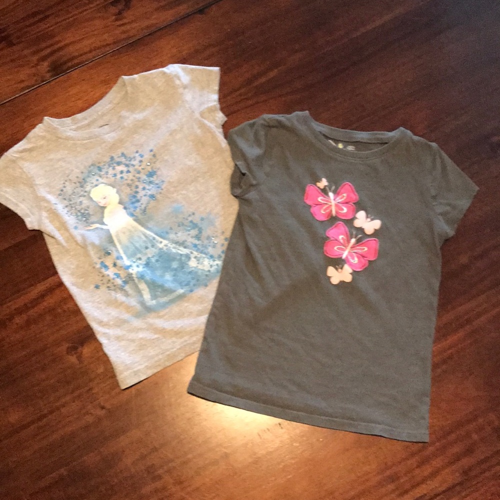 Cute girls Elsa and butterflies shirt bundle